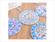 16cm圆形带吊绳杯垫锅垫