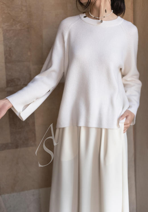 Mark Kenly Domino Tan 象牙白NASHA绉绸松紧腰半裙 商品图4