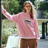 OLrain欧芮儿美式粉色卫衣女早春2024新款复古圆领减龄印花上衣 商品缩略图0