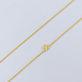 足金999.9 圆肖邦链项链(XL00014-04)补差价）预售产品下单后不退款不退货不换货不补差价