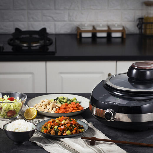 九阳（Joyoung） 炒菜机全自动智能料理炒菜机器人家用多功能烹饪锅炒菜锅烧菜锅无油炒J7 黑色 商品图7