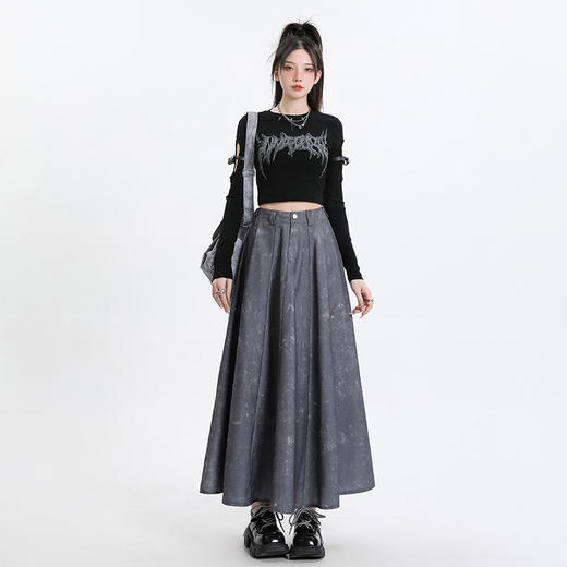 2025早春新款【扎染半身裙女 大摆碎花a字裙】女装设计 包臀裙 中长款 商品图6