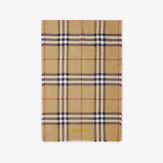 BURBERRY 巴宝莉 女士双面两用格纹丝毛混纺围巾 格子 8079756 B7307 商品图2