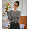 OLrain欧芮儿灰色针织衫女早春2024年新款复古麻花学院风毛开衫 商品缩略图1