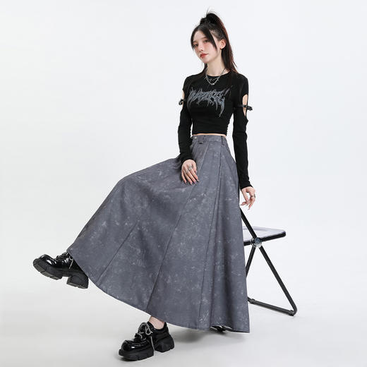 2025早春新款【扎染半身裙女 大摆碎花a字裙】女装设计 包臀裙 中长款 商品图0