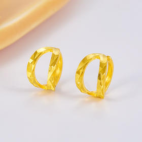 【限时克减150元元】足金999.99 五9黄金车花耳圈（圈约8-9mm）(ACES00106)（预售产品下单后不退款不退货不换货不补差价（预售产品下单后不退款不退货不换货不补差价