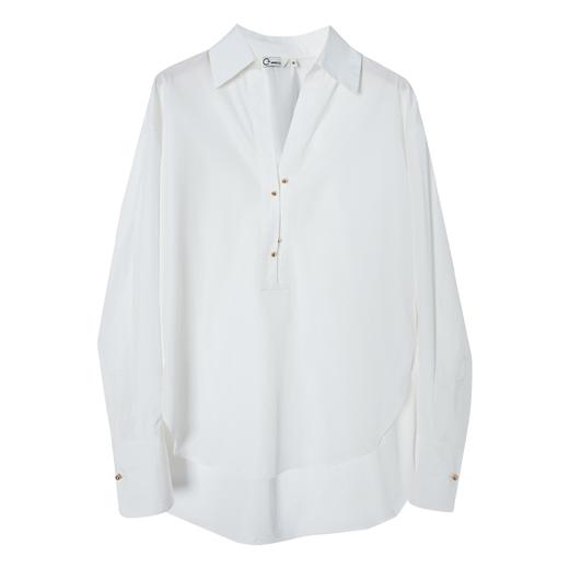 西嘉C+IMPRESS/西嘉白色新中式长袖衬衫女春纸片人宽松廓形新疆长绒棉CS2401014 商品图4