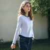 OLrain欧芮儿浅蓝色长袖T恤女早春2024年新款百搭高弹简约上衣 商品缩略图1