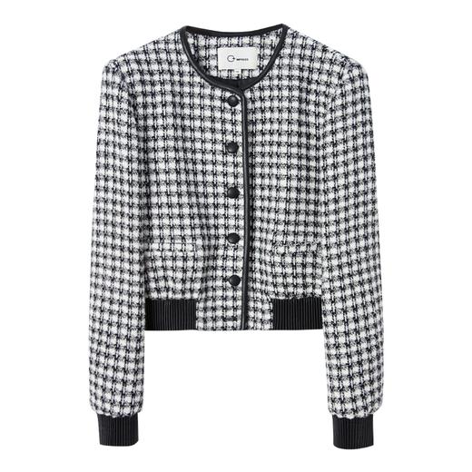 西嘉C+IMPRESS/西嘉羊毛黑白格小香风外套女撞色花呢新款气质短款夹克WT2401028 商品图4