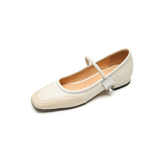 春季新款，真皮拼色浅口低跟单鞋HB-1021 商品图13