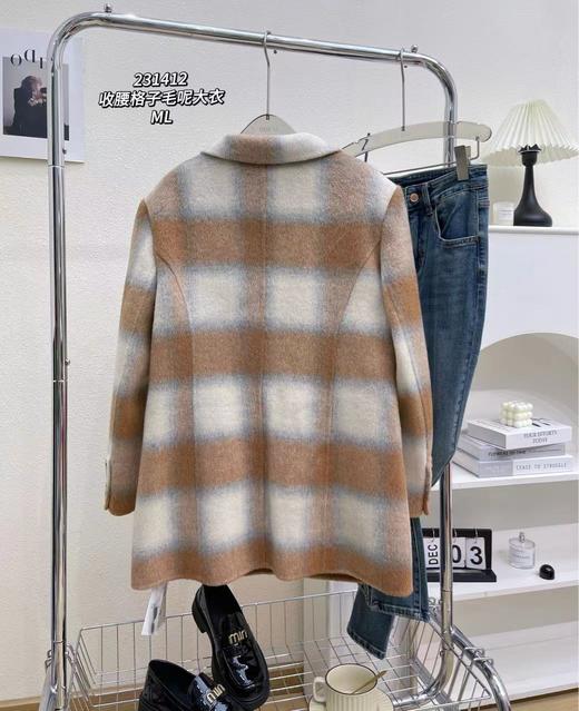 33BAR231412#格子呢料大衣 商品图2