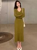 2025年春装【新款针织连衣裙子 女茶歇法式】打底毛衣 包臀修身 针织衫长裙 商品缩略图0