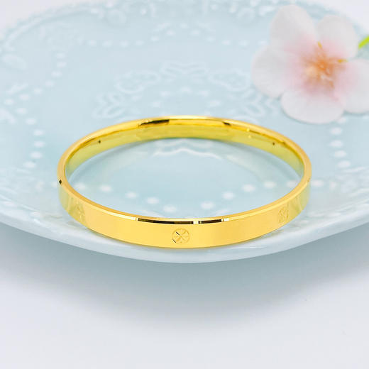 【限时克减150元】足金 【精品】3D硬金空心CNC固口螺丝纹手镯米字纹手镯（面宽约5.8-6.2mm）(AR3DSZ00010)（预售产品下单后不退款不退货不换货不补差价） 商品图0