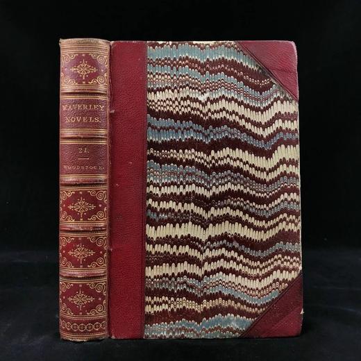 1871年 司各特《伍德斯托克》 卷首配版画插图 真皮精装32开 商品图0