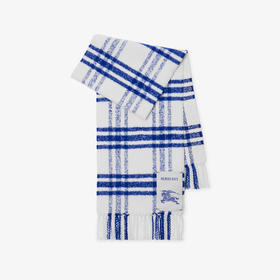 【二】BURBERRY 巴宝莉 女士马术骑士徽标贴花格纹羊毛围巾 格子 8079267 B7323