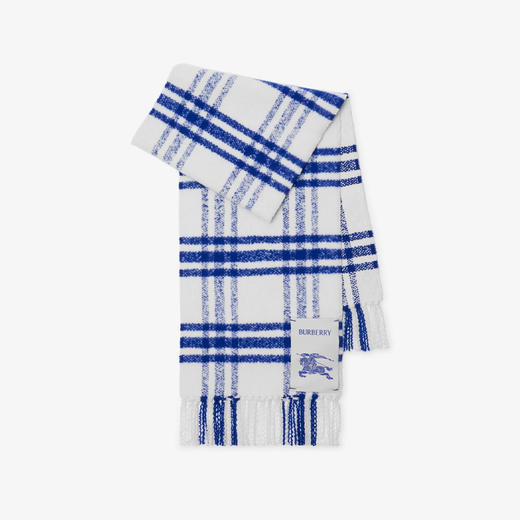 【二】BURBERRY 巴宝莉 女士马术骑士徽标贴花格纹羊毛围巾 格子 8079267 B7323 商品图0