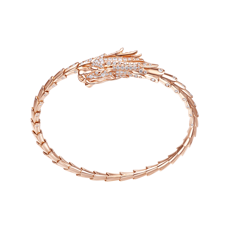 ［东方有境］18K金镶钻手镯 #生肖龙 #御乾