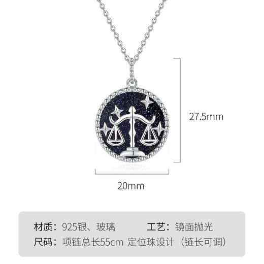 Winy925纯银十二星座系列项链送女友闺蜜节日生日礼物 商品图5
