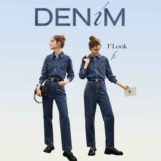 OLrain欧芮儿水洗蓝牛仔衬衫女早春2024年新款复古文艺长袖上衣 商品图4