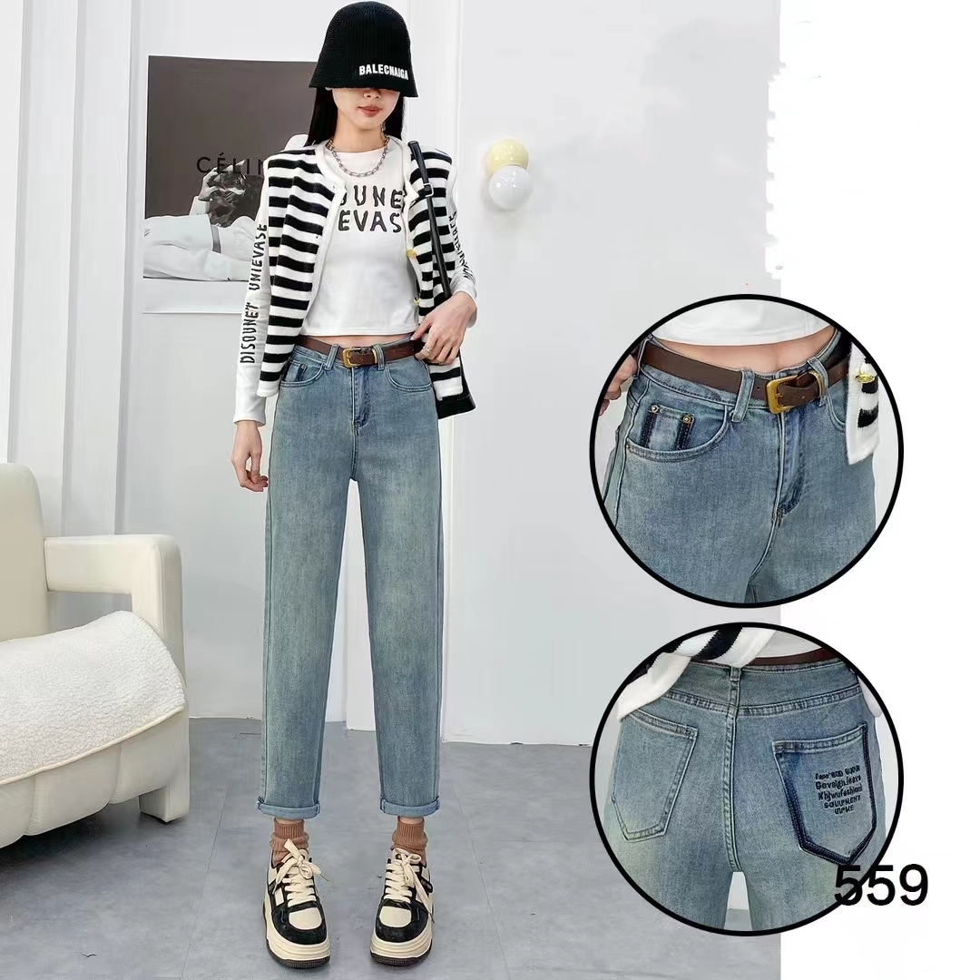 A7118         柔软舒适百搭高腰显瘦牛仔裤