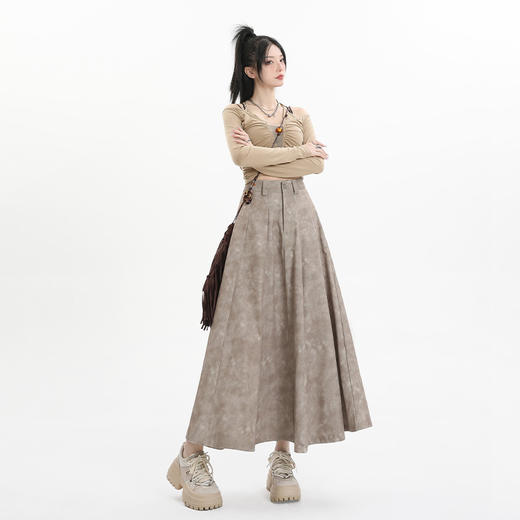 2025早春新款【扎染半身裙女 大摆碎花a字裙】女装设计 包臀裙 中长款 商品图1