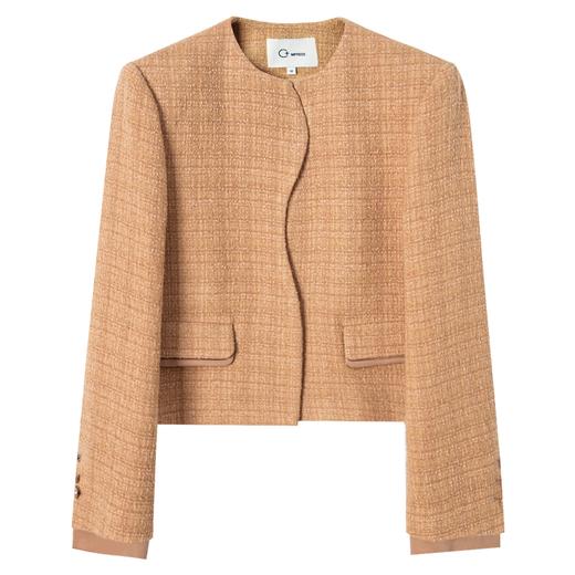 西嘉C+IMPRESS/西嘉羊毛粗花呢千金小香风外套女小个子弧形门襟肌理感WT2401035 商品图4