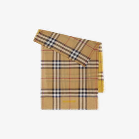 BURBERRY 巴宝莉 女士双面两用格纹丝毛混纺围巾 格子 8079756 B7307