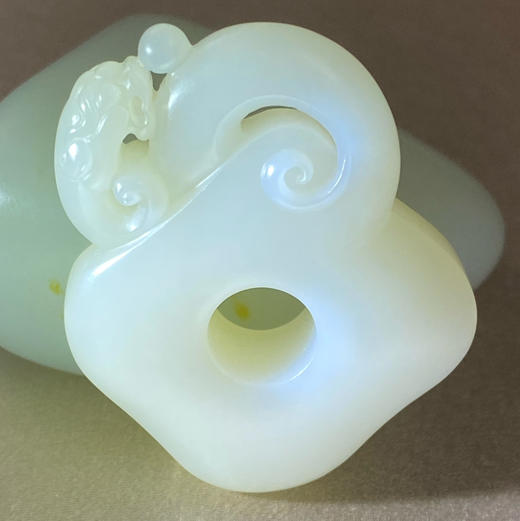 和田玉（白玉） 挂件--仿古盘龙方扣34.15g 商品图6