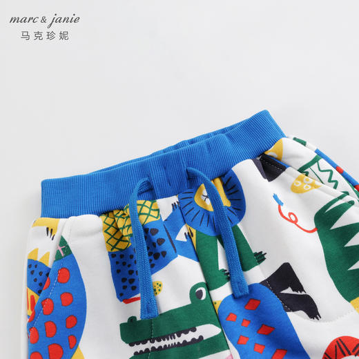 马克珍妮春秋新款 男童超舒棉动物满印运动裤 儿童运动裤 232109 商品图2