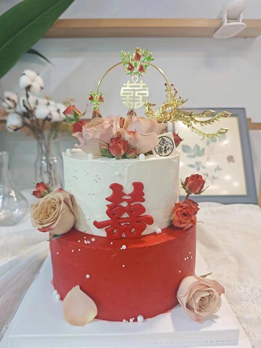 双层囍字订婚蛋糕 商品图0