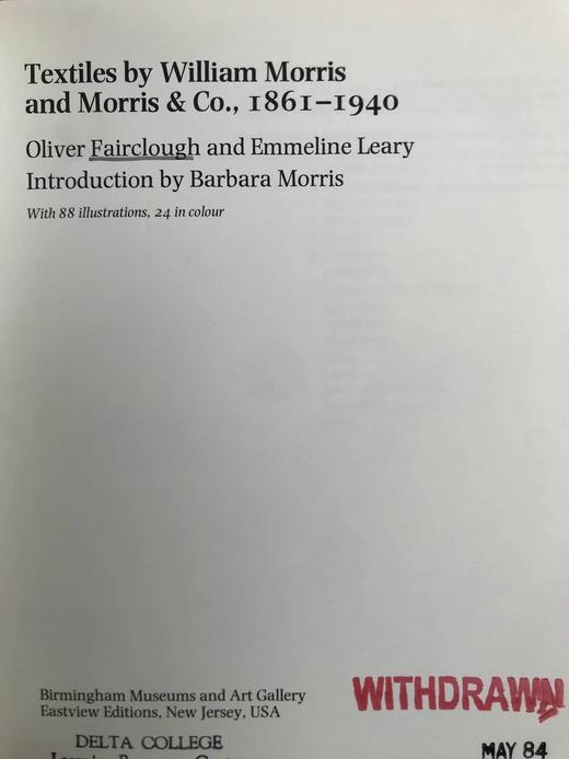 威廉·莫里斯与莫里斯公司纺织品图集，1861-1940 88幅插图（24幅彩色） 平装18开 商品图3