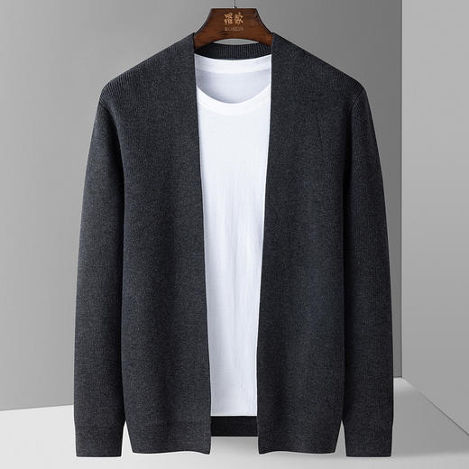 27DKMY6259【立体坑条纹】罗蒙秋冬开衫男士针织衫百搭毛衣男士外套加厚外套男外套 商品图1