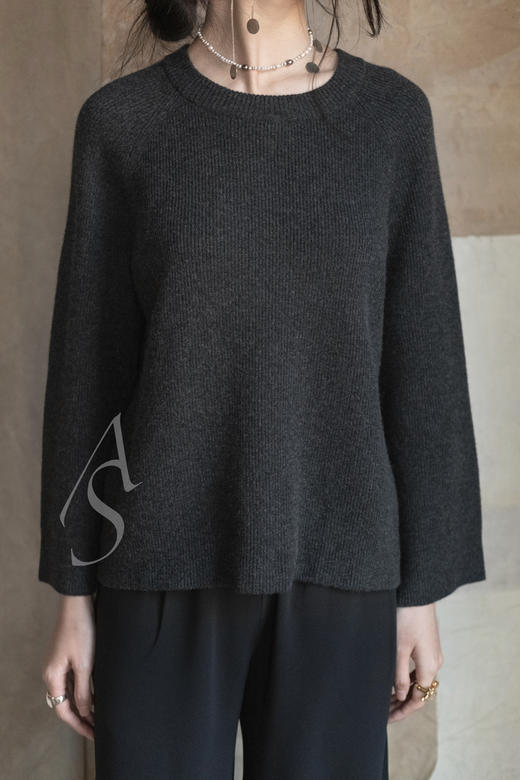 Mark Kenly Domino Tan 象牙白/炭黑色KARIN系扣袖羊绒衫 商品图7