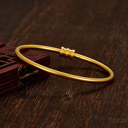 【限时克减150元】足金999 椭圆形古法空心开口小蛮腰手镯可打开DIY手镯(YGFSZ00367)（预售产品下单后不退款不退货不换货不补差价）（预售产品下单后不退款不退货不换货不补差价） 商品图3