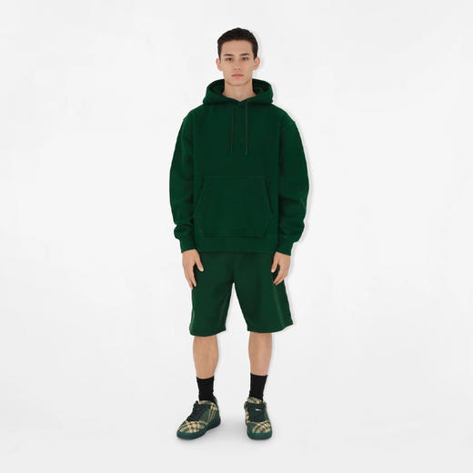 【一】BURBERRY 巴宝莉 男士马术骑士徽标贴花棉质休闲短裤 绿色 8081232 B8636 商品图1