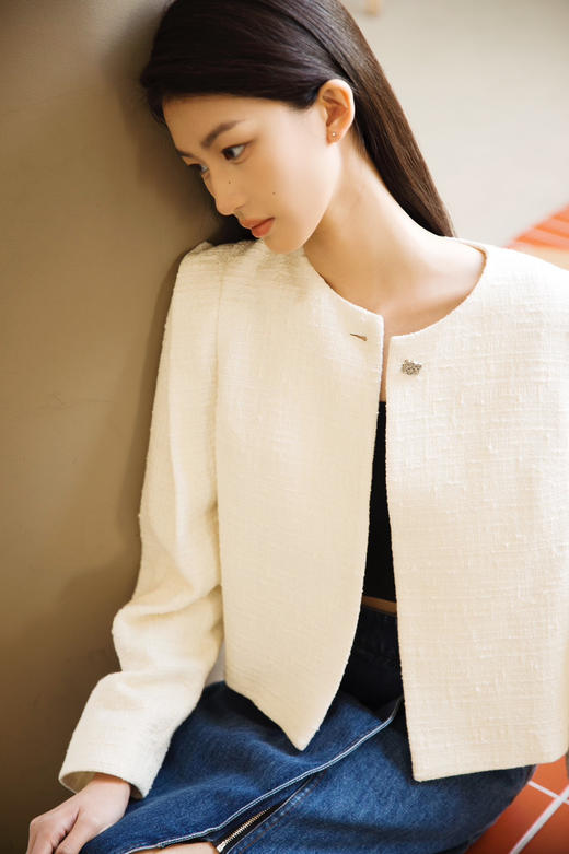 一粒扣小香风外套 商品图1