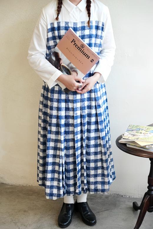 ECOLE DE CURIOSITIES 印花格纹连衣裙(2色可选) 商品图1