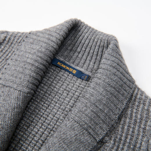 27DKTD8303【复古麻花】罗蒙秋冬经典针织开衫男士外套男厚实保暖针织衫男士毛衣男 商品图4