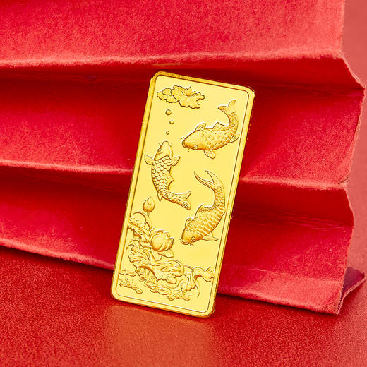 【限时克减138元】【10克】足金999.9 年年有余10g金条（配亚克力盒）(YDJT00044-01)（预售产品下单后不退款不退货不换货不补差价） 商品图3