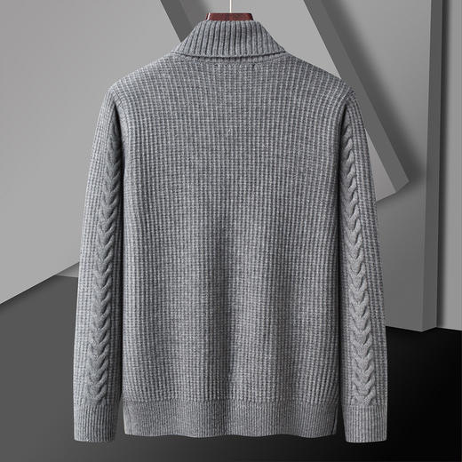 27DKTD8303【复古麻花】罗蒙秋冬经典针织开衫男士外套男厚实保暖针织衫男士毛衣男 商品图3