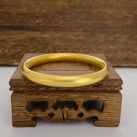 【限时克减150元】足金999.9 【油亮版本】古法空心(面宽约7.3-7.7mm)宽面泥鳅背内莲花心经固口手镯(AIGFSZ00014)（预售产品下单后不退款不退货不换货不补差价）