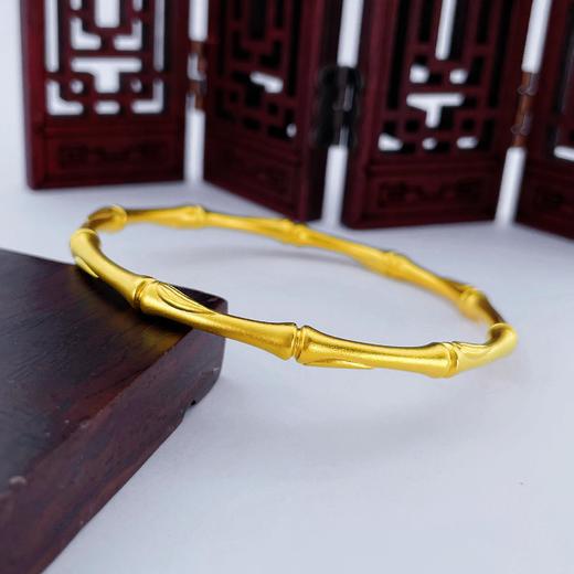 【限时克减150元】足金999.9 【油亮版本】古法空心固口(面宽约4.2-4.6mm)竹节手镯(AIGFSZ00185)预售产品下单后不退款不退货不换货不补差价） 商品图0