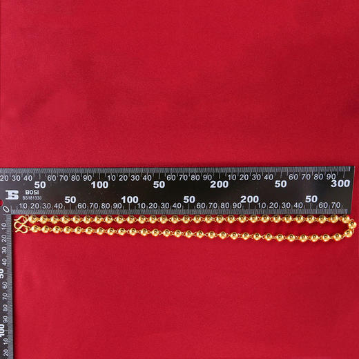 【限时克减150元】足金999.9 全光珠项链（光珠约7.1-7.5mm）佛珠项链(XL00003-06)（预售产品下单后不退款不退货不换货不补差（预售产品下单后不退款不退货不换货不补差 商品图3
