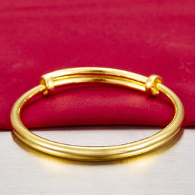 【限时克减150元】足金999.9 #儿童/宝宝 空心大肚拉管BB镯宝宝镯童镯（单只）(TZ00011)（预售产品下单后不退款不退货不换货不补差价）（预售产品下单后不退款不退货不换货不补差价）