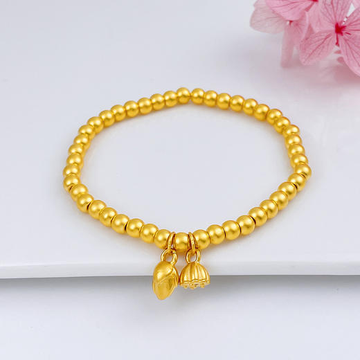 【限时克减150元】足金 #两世欢 #小红书 3D硬金弹力绳两世欢手串 (周长约17-18cm)(V3DSC00315)补差价）预售产品下单后不退款不退货不换货不补差价 商品图1