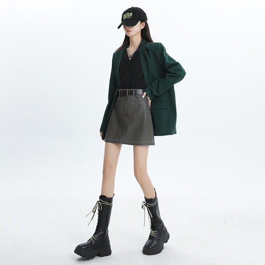 2025新款【美拉德多色皮裙 半身裙女装】小个子 显瘦高腰 a字裙包臀短裙 商品图6