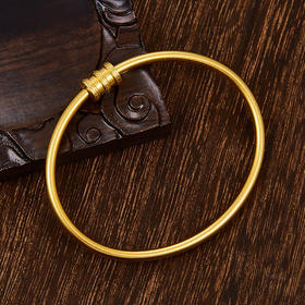 【限时克减150元】足金999 椭圆形古法空心开口小蛮腰手镯可打开DIY手镯(YGFSZ00367)（预售产品下单后不退款不退货不换货不补差价）（预售产品下单后不退款不退货不换货不补差价）