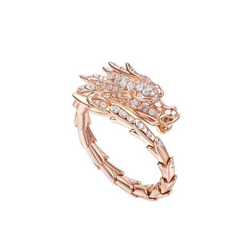 ［东方有境］18K金镶钻戒指 #生肖龙 #御乾 商品图1