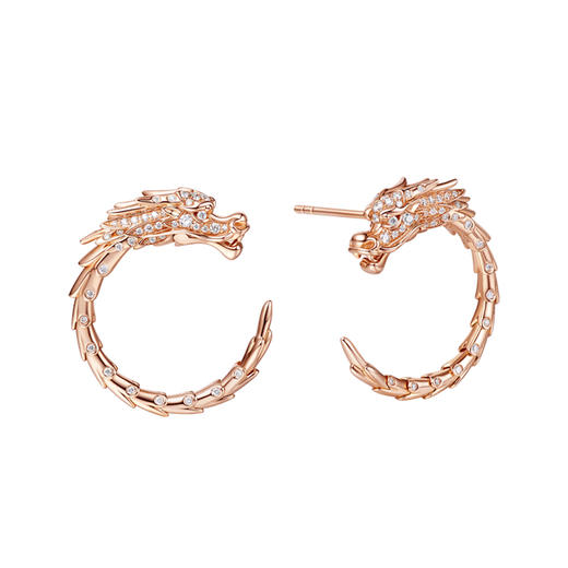 ［东方有境］18K金镶钻耳饰 #生肖龙 #御乾 商品图0