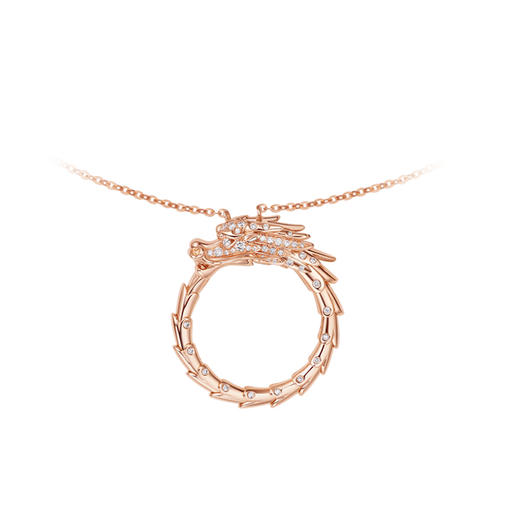 ［东方有境］18K金镶钻项链 #生肖龙 #御乾 商品图0